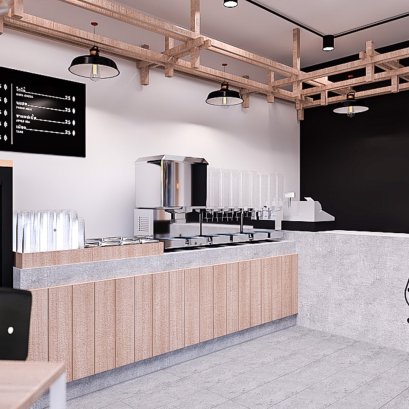 ออกแบบ ผลิต และ ติดตั้งร้าน :  ร้าน ChinCha ชานมไข่มุกตักเอง  กรุงเทพมหานคร 